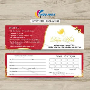In thẻ liệu trình Spa – Thẩm mỹ